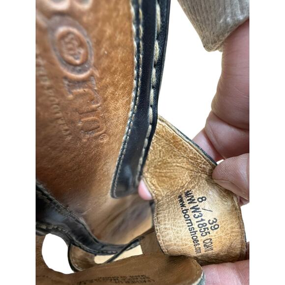 "BORN" Women's Open Toe Slip On Sandal SZ 39 (8) Wedge Heel Y2K Cottage Core - Picture 11 of 14